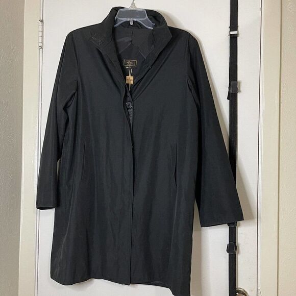 Vintage Fendi Made in Italy Black Trench coat with Pockets size XL - Picture 11 of 12